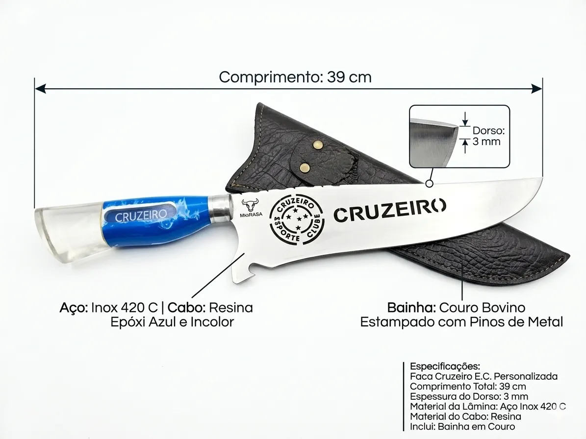 Faca Para Churrasco Mr. Brasa Aço Inox - Imagem 3